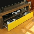 thumbnail image 5 of Mid Century Modern TV Stand LED Entertainment Center for TVs up to 55'' Wood TV Cabinet Media Console Table 2 Drawer Storage Open Shelves, 5 of 12