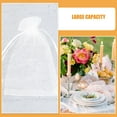 thumbnail image 3 of WHAMVOX 50pcs Reusable Organza Storage Bag With Drawstring Large Capacity Mesh Sachet Bag Empty Pouch For Weddings And Party Favors, 3 of 8
