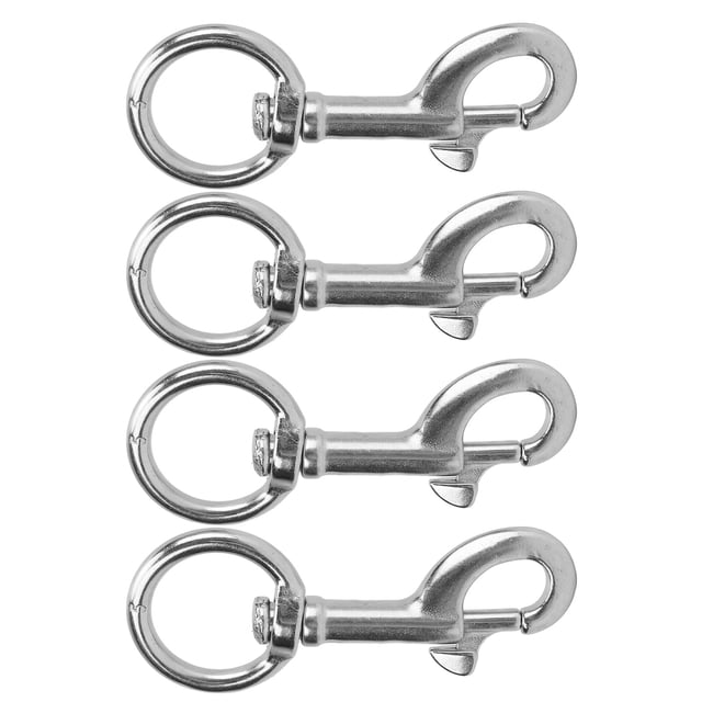Swivel Eye Snap Hook, 2Pcs, 316 Stainless Steel Single Ended Snap Clips Chain Clip Pet Buckle For Diving Pet Leash Keychain Tarp Covers