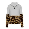 thumbnail image 4 of 2023 Chandail en Molleton de Mode pour Femmes 50 % de Rabais Liquidation Mode Automne Hiver Imprimé Léopard Décontracté Sports Col Rond Survêtements Manches Longues Col à Revers Chandails à Capuchon à Fermeture Éclair, 4 of 5