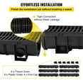 thumbnail image 3 of Grooved Drainage System Plastic Grille HDPE Drainage Channel 5.9x5.1 Inch Black Garage Drain 6x39 Inch Grille with 6 End Caps for Garden Driveway 6 Pack, 3 of 6