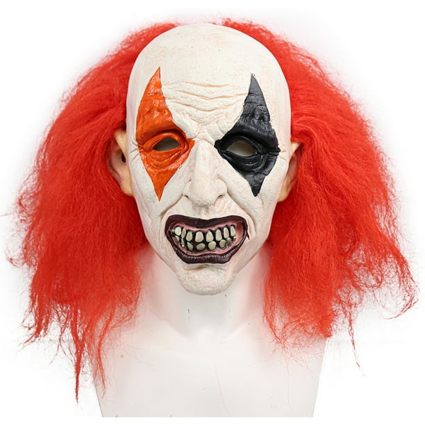 Bingirl Halloween Clown Masque En Latex Avec Perruque Rouge Couvre