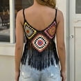 thumbnail image 4 of Mujeres de Verano Tops Casual Gancho de Mano Color Mixto Patchwork Strapless Borded Top para las Mujeres de Verano, Moda Casual Ligero, 4 of 5