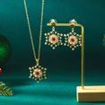 thumbnail image 2 of NICKSUN Christmas Snowflake Rhinestone Jewelry Set for Women, Crystal Pearl Snowflake Pendant Necklace & Dangle Earrings Matching Set, Winter Xmas Holiday Party Accessory Gift, 2 of 4