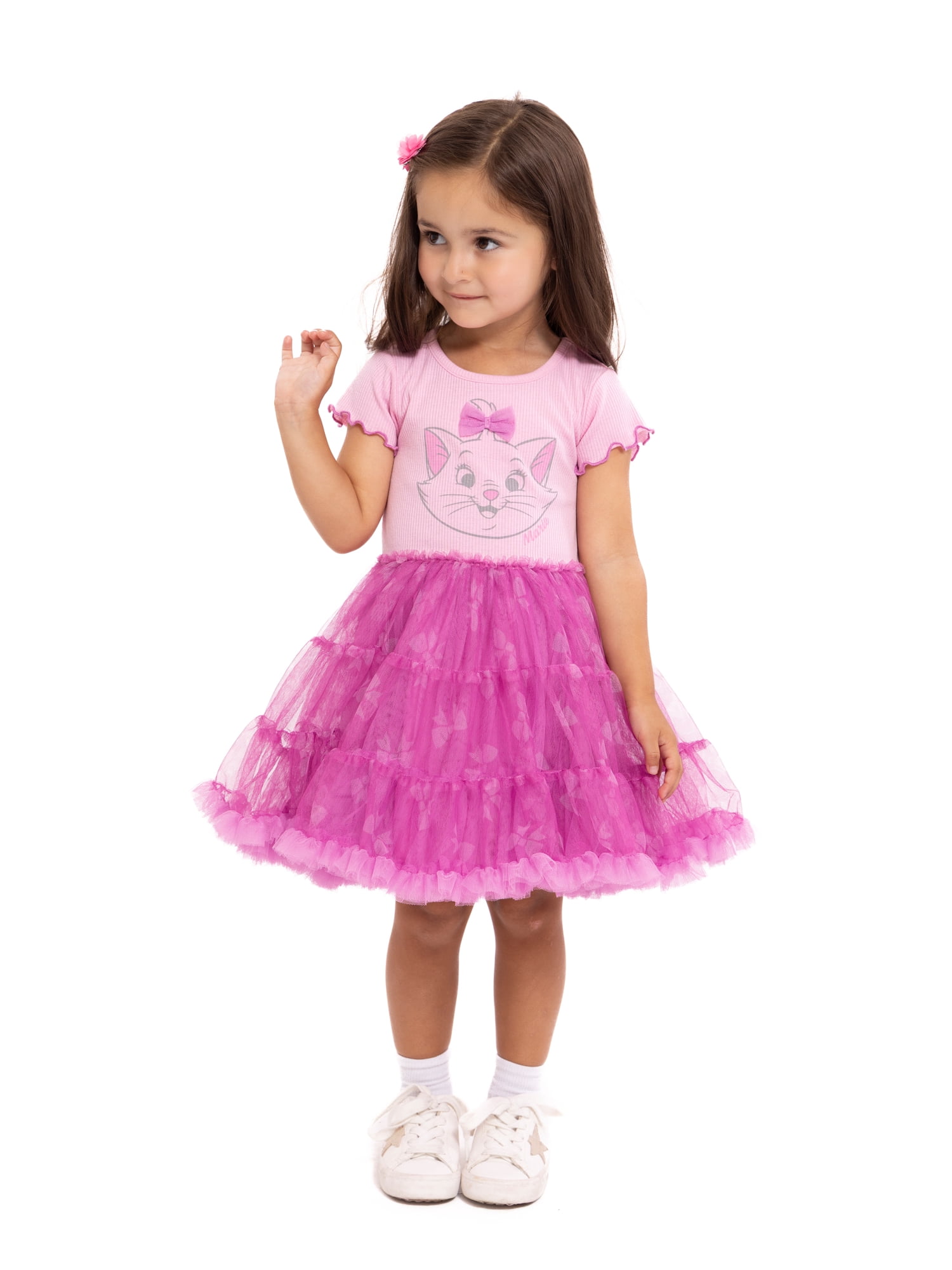 The Aristocats Marie Toddler Girls Graphic Tutu Dress with Short Sleeves, Sizes 12M-5T