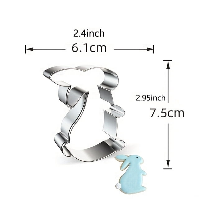 Hardware Easter Bunny Cookie Cutter Set | Stainless Steel Cookie Cutters | Baking Tools | Holiday Baking Essentials