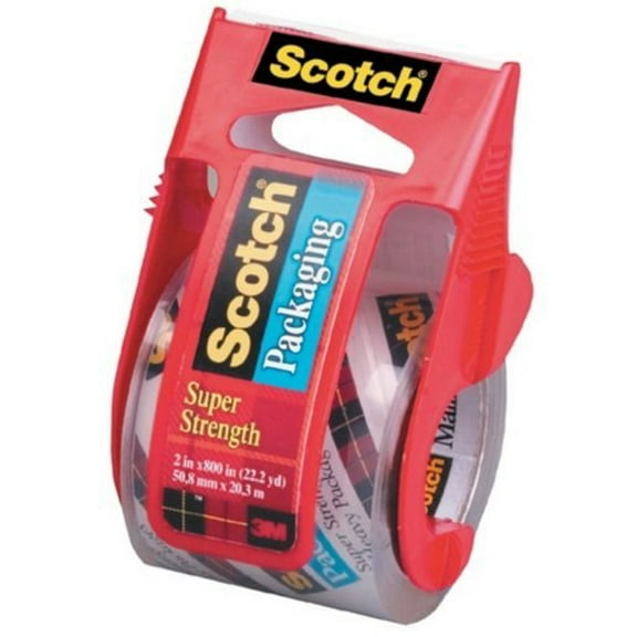 Scotch Packaging Tape with Dispenser - Sure Start, Clear - 2 in x 800 in
