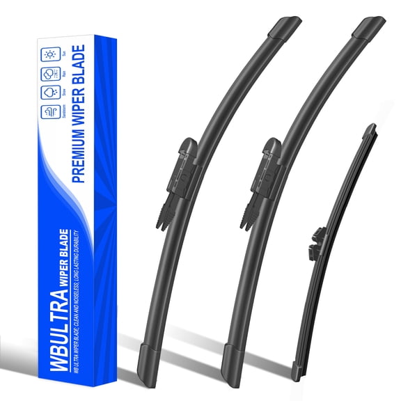 WBULTURE Silicone Beam Wiper Blades 3-Pack - Ultra-Quiet & Streak-Free, 28" 28" Front & 11" Rear for Ford Escape 2013-2019