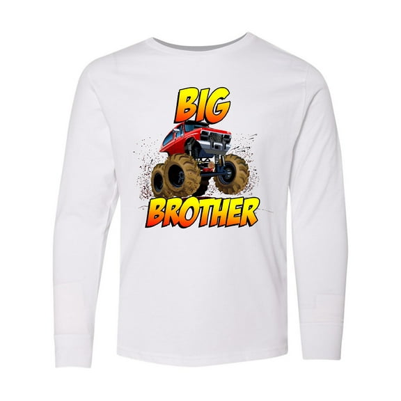 Inktastic Big Brother Monster Truck Long Sleeve Youth T-Shirt