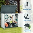 thumbnail image 5 of Dextrus 35 cu ft Outdoor Horizontal Storage Sheds, Weather Resistant Resin Tool Shed, Multi-Opening Door for Easy Storage of Bike, Trash Cans, Garden Tools, Lawn Mowers, Waterproof, Lockable, 5 of 5