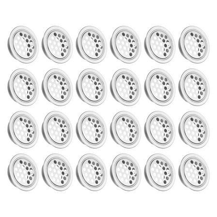 24Pcs Circular Air Vents Cover Flat Soffit Vent 25mm/1" Stainless Steel Soffit Vent Cover Silver Tone