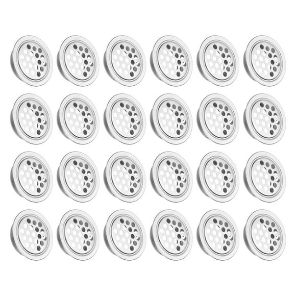 24 Piezas de Cubierta de Ventilación Circular Plana Soffit 25mm/1" Cubierta de Ventilación de Acero Inoxidable Tono Plateado