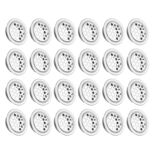 24 Piezas de Cubierta de Ventilación Circular Plana Soffit 25mm/1" Cubierta de Ventilación de Acero Inoxidable Tono Plateado