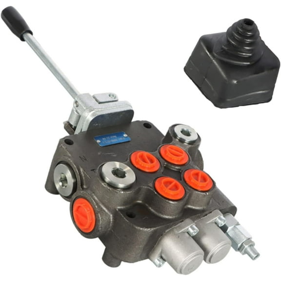 EPOTOOR 2 Spool 21 GPM Hydraulic Directional Control Valve, 3625 PSI SAE Ports Double Acting Hydraulic Valve with Joystick