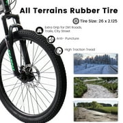 Juuar 26 Mountain Bike for Men, 21 Speed Disc Brake MTB, Full Suspension Steel Frame City Bike Bicycle for Adults, Gray