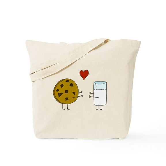 CafePress - Cookie Loves Milk Tote Bag - Unisex Canvas Tote Bag, Beige, 1-Piece