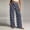 Black, variant on Women's Polka Dot Print Straight Leg Pants, Elastic High Waist Decorative Tie Loose Full Length Casual Trousers with Side Pockets Black XL(XL)