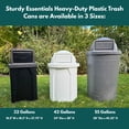thumbnail image 6 of Sturdy Essentials 42 Gallon Circle 100% Recycled Plastic Heavy Duty Outdoor Commercial Trash Can with Push Open Dome Lid and Internal Liner Great for Schools and Businesses - Beige Granite, 6 of 10