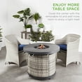 thumbnail image 4 of Best Choice Products 32in Round Gas Fire Pit Table, 50,000 BTU Outdoor Wicker Patio Propane Firepit w/ Cover - Gray, 4 of 8
