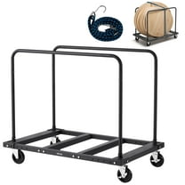 VEVOR Drywall Cart Dolly, 1800 lbs Load Capacity, Steel Panel Truck Cart with 5 inch Swivel Casters, Lumber Drywall Dolly with Tie-Down Strap & 2 Side Handrails for Factory,Warehouse,Garage,Black