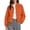 Orange——Jackets, variant on Womens Polka Dots Cropped Jackets Bomber Zipper Fashion Varsity Jacket Winter Outwear Orange S