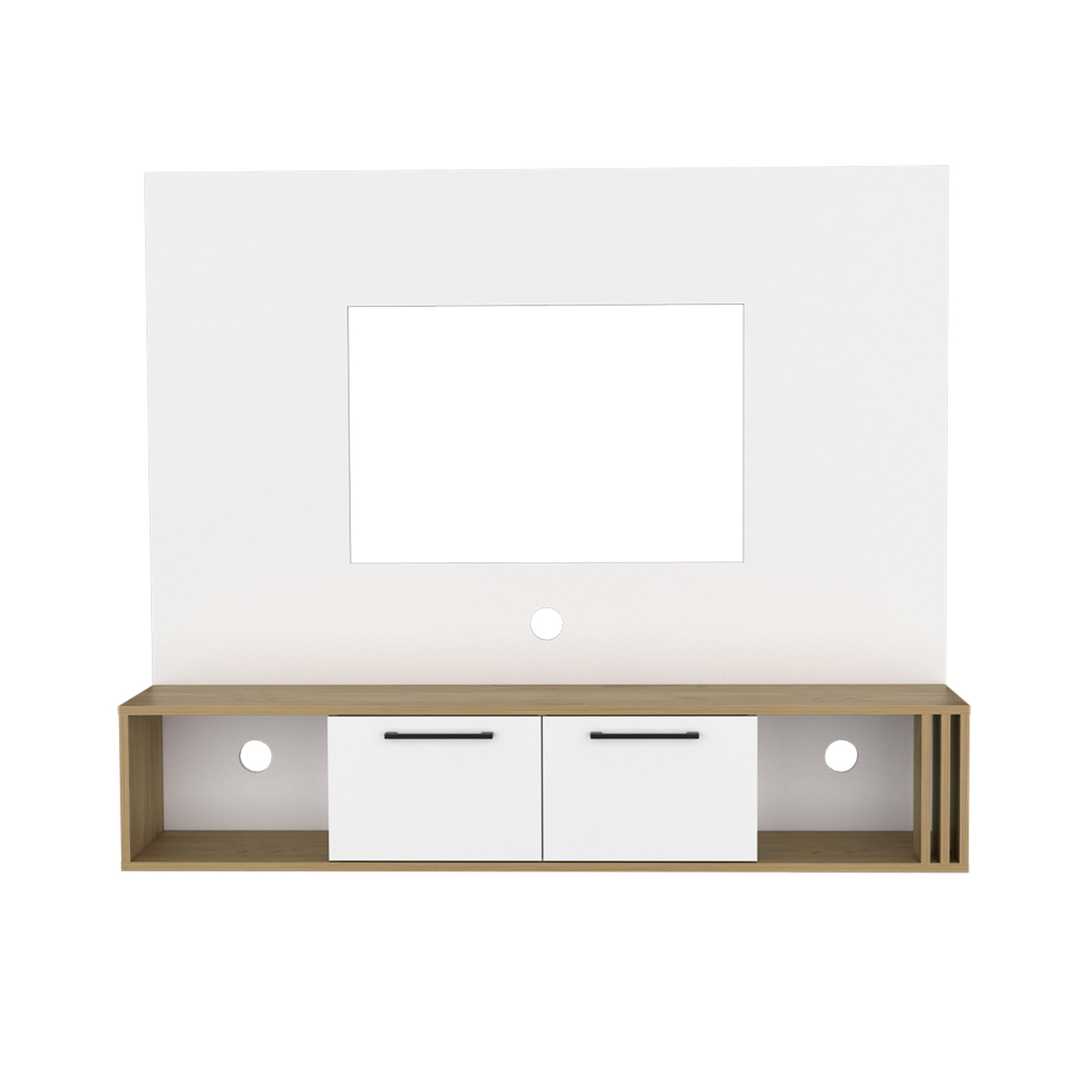 White/Macadamia Finish, Cable Management - Ensure an Organized Media Environment