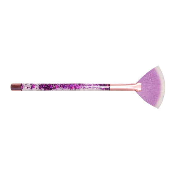 Brocha de maquillaje tipo abanico Brocha de maquillaje para polvos sueltos con fibra sintética suave Cómodamente Violeta