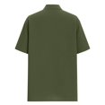 thumbnail image 4 of GrmtClth Men's Henley Cotton Linen Shirts Short Sleeve Casual Shirts Button Down Shirts Trendy Summer Beach Vacation Tops Army Green XL, 4 of 6