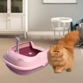thumbnail image 4 of Gazechimp Cat Litter Boxes Toilet,High Sided Portable Pet Litter Tray,Kitten Litter Pan Anti Splashing for Indoor Cats ,Small Animal Pink, 4 of 9