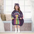 thumbnail image 7 of FORMRS Wearable Blanket Hoodie with Sleeves for Kids Cozy Flannel Sweatshirt, Colorful UFO, 7 of 7