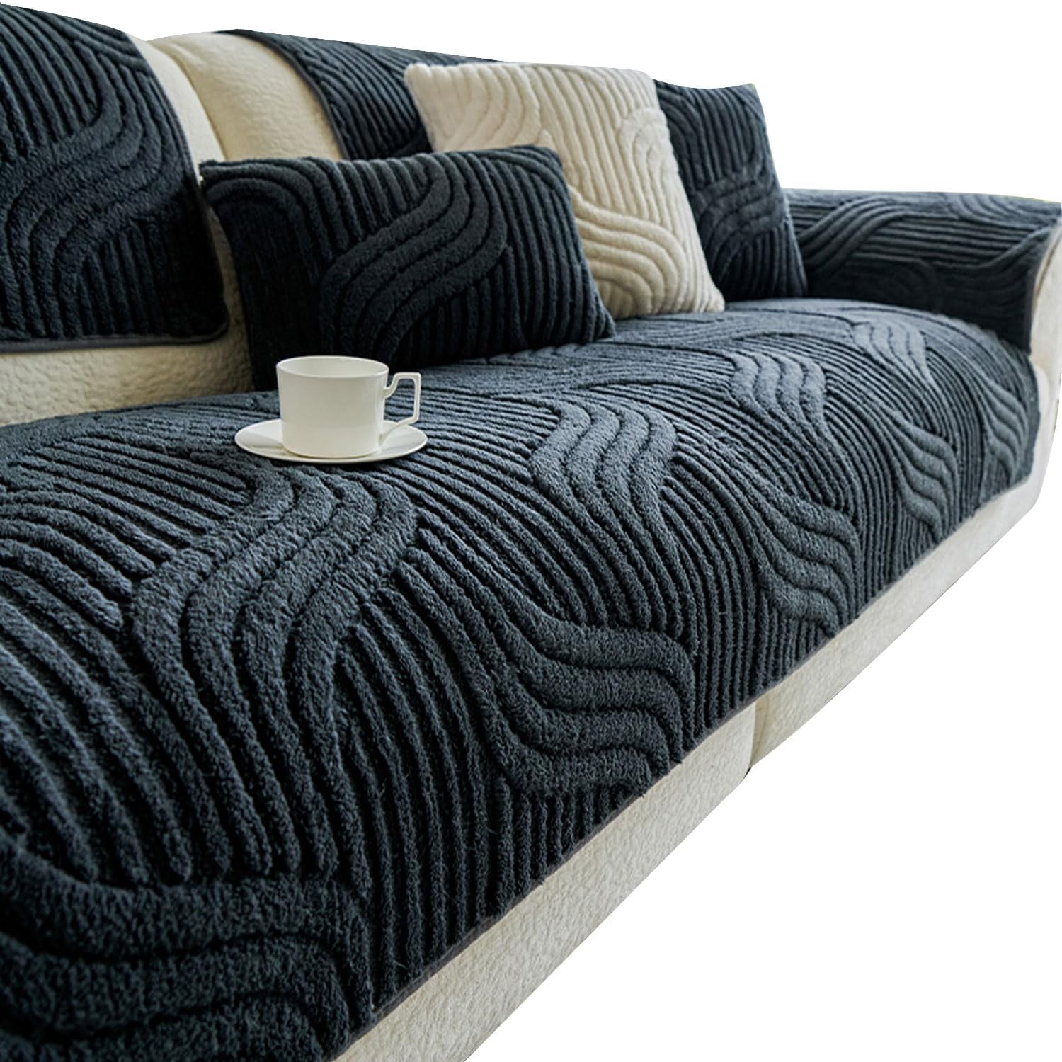 Couch Covers for Dogs Washable Sofa Protector Cover for 3 Cushion Couch Soft Non-Slip Furniture Cover for Cats Pets & Family Use