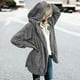 thumbnail image 5 of Abrigo de mujer, chaqueta de felpa, chaqueta con capucha, abrigo de invierno de gran tamaño, abrigo corto, cárdigan cálido, chaqueta con capucha, chaqueta de invierno con bolsillos (3XL), 5 of 5