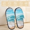 thumbnail image 2 of Fotbe Sunny Ocean Waves Pantuflas Peludas para Mujer con Estampado, Zapatillas de Peluche, Zapatos de Invierno para Casa, Uso Interior y Exterior-Large, 2 of 8