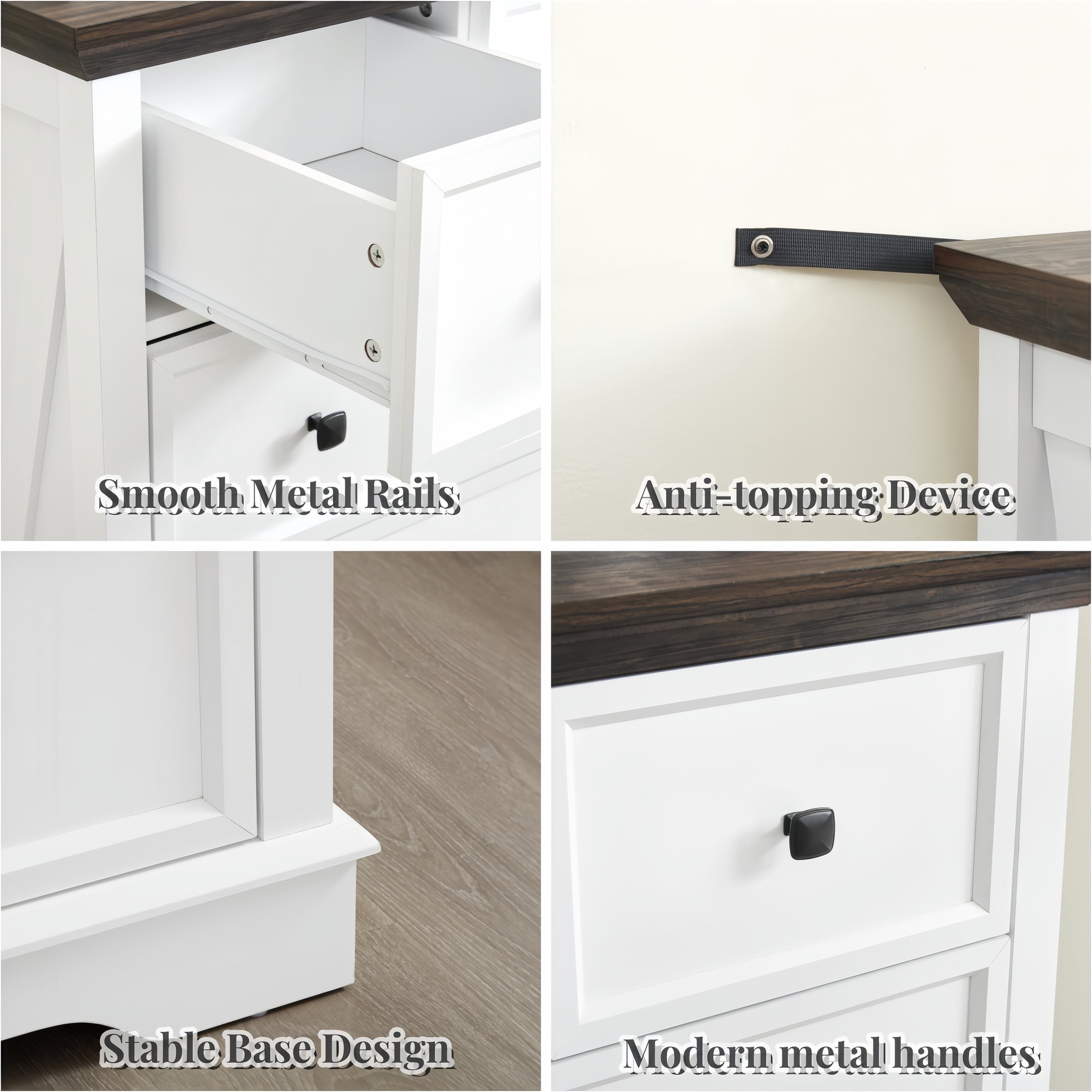Aukfa 6 Drawer Tall Dresser Chest of Drawers Closet Organizers for Bedroom Living Room,White