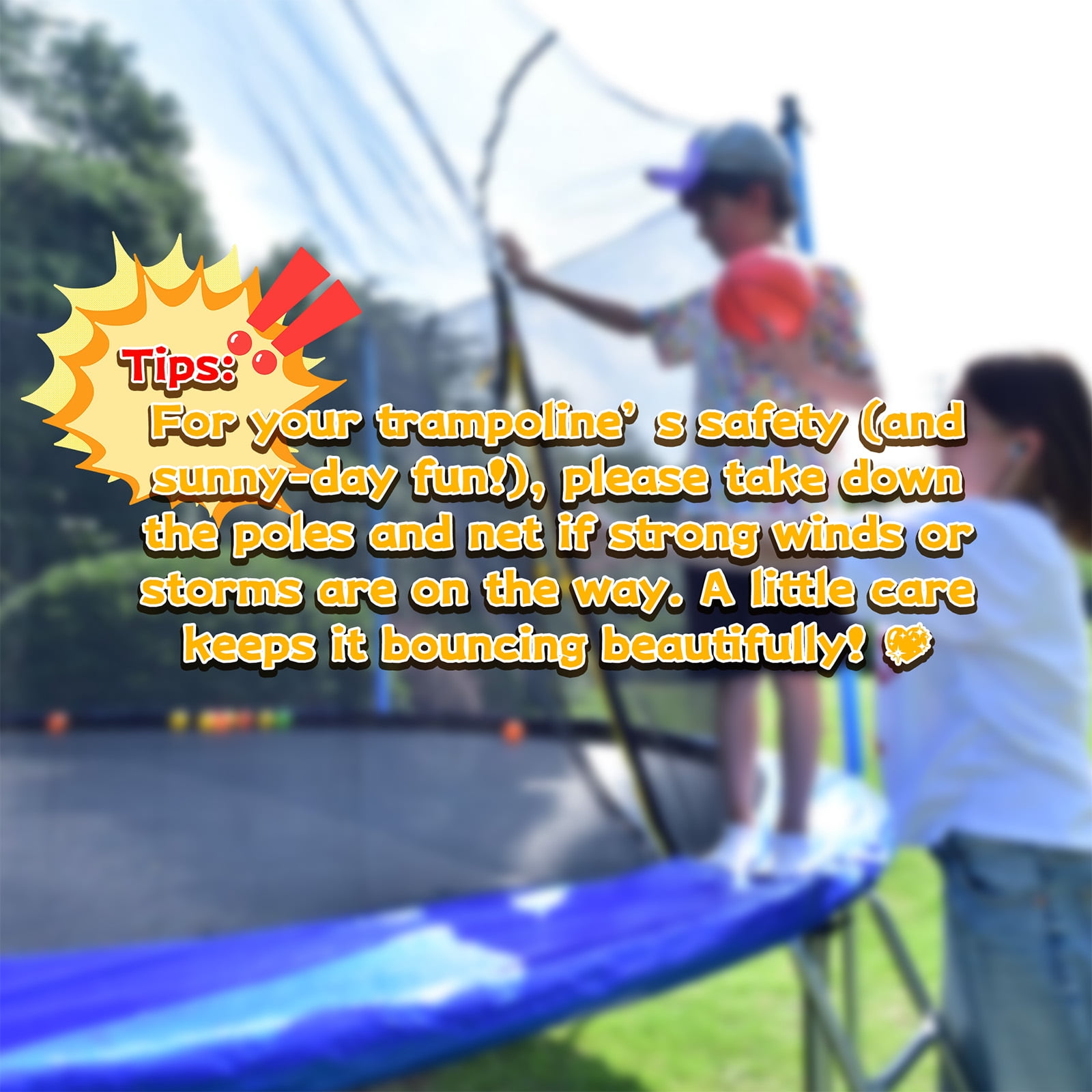 Mersco 10ft Trampoline for Kids,Outdoor Trampoline with Enclosure,Basketball Hoop and Ladder,Upright-Poled Backyard Trampoline PLAY for Family Fun,Jumping Trampoline fo Birthday Gifts,Blue