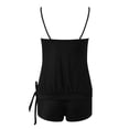 thumbnail image 3 of UPPADA 2 Piece Swimsuits for Women Blouson Tankini Top and Shorts Bottom Crewneck Bathing Suit Adjustable Double Shoulder Straps Tummy Control Bathing Suits with Bra Clearance Black,S, 3 of 6