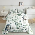 thumbnail image 2 of Cartoon Penguin Full Comforter Set Woodland Wildlife Bedding Set, Plant Bedding Comforter Sets Eucalyptus Leaf Duvet Set, Antarctic Animal Theme Quilted Comforter Room Decor, 2 of 6
