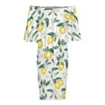 thumbnail image 5 of Lemons on White Women's Off The Shoulder Ruffles Summer Wedding Guest Loose Casual Party Beach Dress, 5 of 9