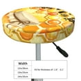 thumbnail image 4 of Xecao's Honey Bee Print Stool Covers offer stylish, washable protection for PU round bar stools, perfect for home or commercial use., 4 of 7