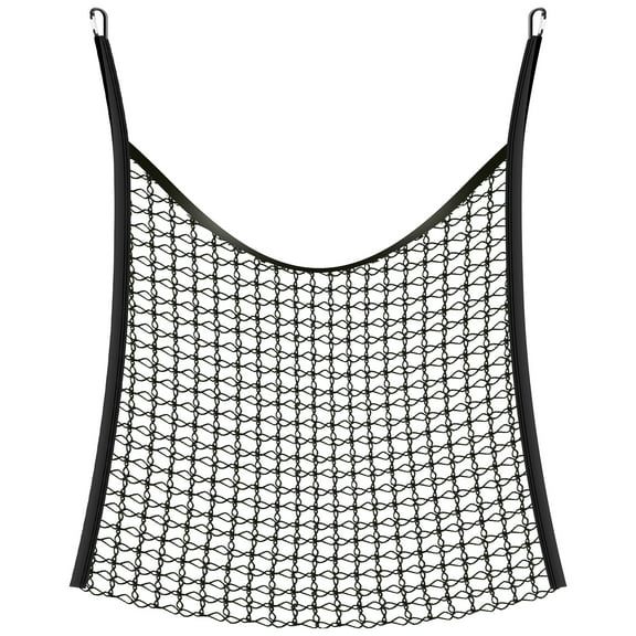 Hay Net Soft Polyester Slow Feed Hay Bag with 2 Hooks Knotless Hay Feeder Multifunctional Hanging Hay Feeder Bag for Stall Trailer Wall Fence