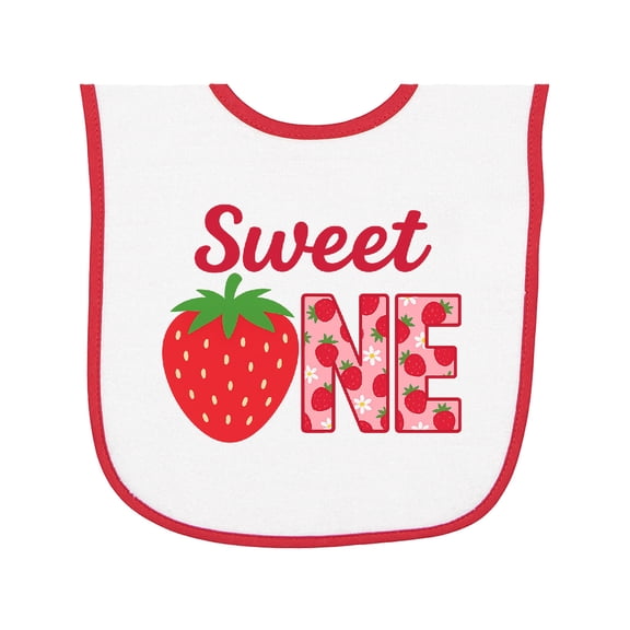 Inktastic Sweet One Strawberry Birthday Baby Terry Cloth Bib