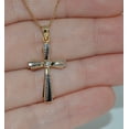 thumbnail image 5 of 14k Tri-tone Gold Fancy Cross Pendant and Cable Chain, 5 of 5
