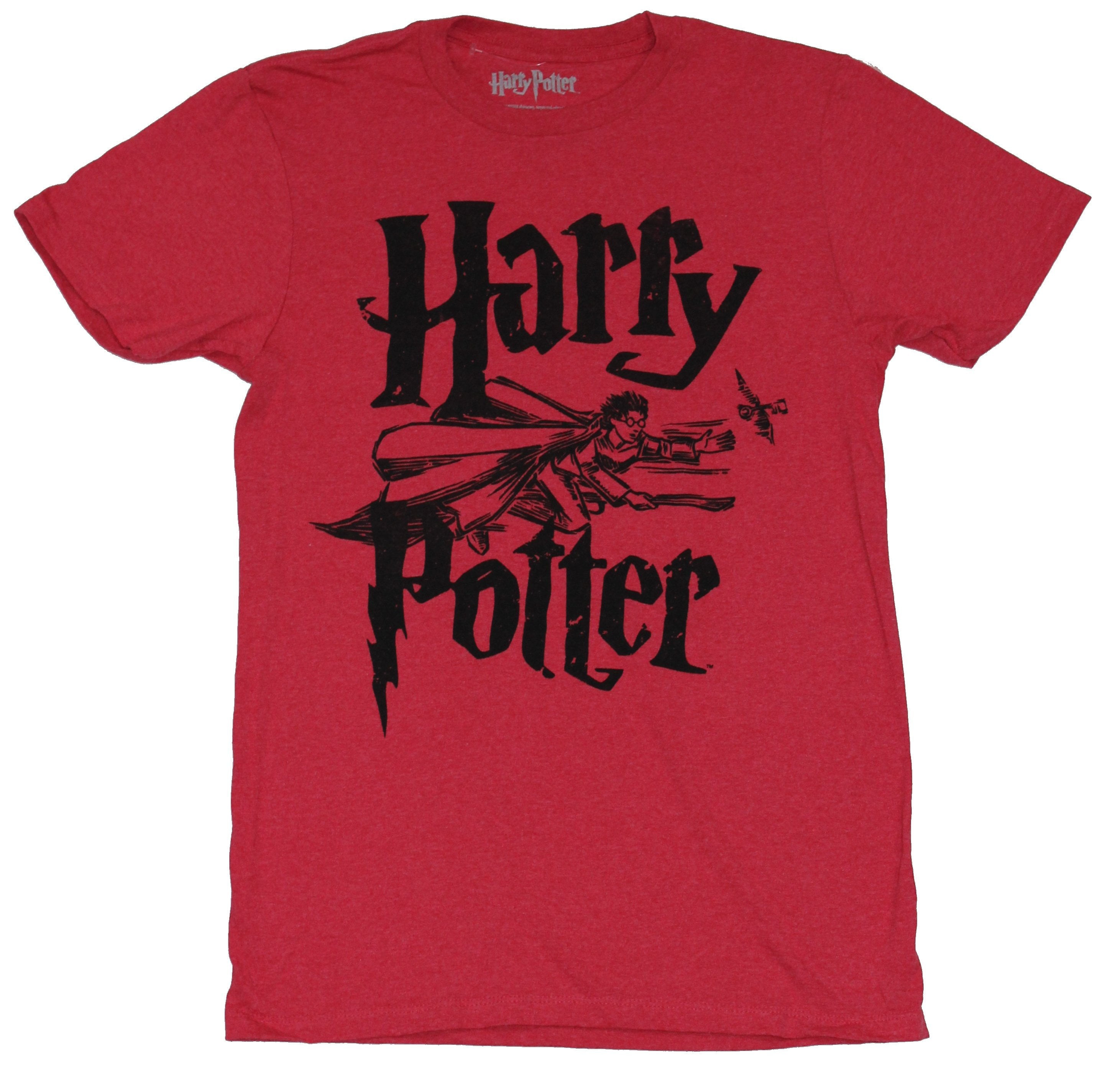 Harry Potter Mens T-Shirt - Harry Book Style Quidditch Logo In Between ...