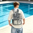 thumbnail image 5 of Zecgelong Clear Backpack Large Capacity Waterproof Double Shoulder Daypack for Travel Gray, 5 of 5