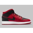 thumbnail image 4 of Ni - ke Air Jordan 1 Mid GS Size 6.5 Reverse Bred Black Red Sneakers 554725 660, 4 of 5