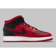 thumbnail image 4 of Ni - ke Air Jordan 1 Mid GS Size 6.5 Reverse Bred Black Red Sneakers 554725 660, 4 of 5