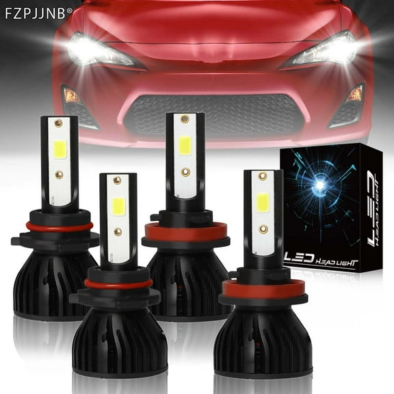 FZPJJNB For 2007-2015 Chevy Silverado 1500 2500 - 4X LED Headlight Bulbs Kit Hi/Lo Beam 6000K White