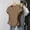 *Khaki, variant on ClodeEU Women's Crew Neck Short Sleeve T-Shirt with Side Elastic Ruff,Casual Loose Fit Basic Tee Black,Women's Plus L