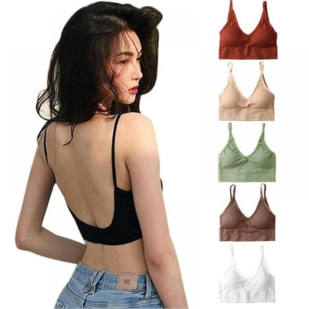 

Women/Girls Wire-free Padded Triangle Backless Bra A-B Cup