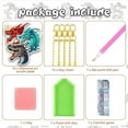 thumbnail image 3 of 12 Piece Dragon Diamond Keychain Set, With 1 Piece Of Diamond Pen, 1 Piece Of Tray, 1 Piece Of Wax Block, Diy Cute Dragon Diamond Keychain Pendant, Beginner Adult Handicraft Supplies, Christmas Gift, 3 of 7